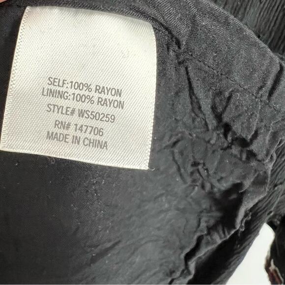 Francesca’s Miami Boho Short Flutter Sleeve Embroidered Mini Tunic Dress Large - Picture 9 of 12